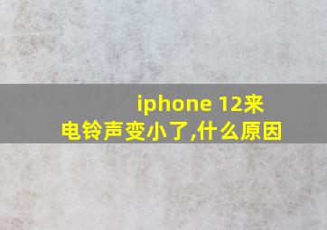 iphone 12来电铃声变小了,什么原因